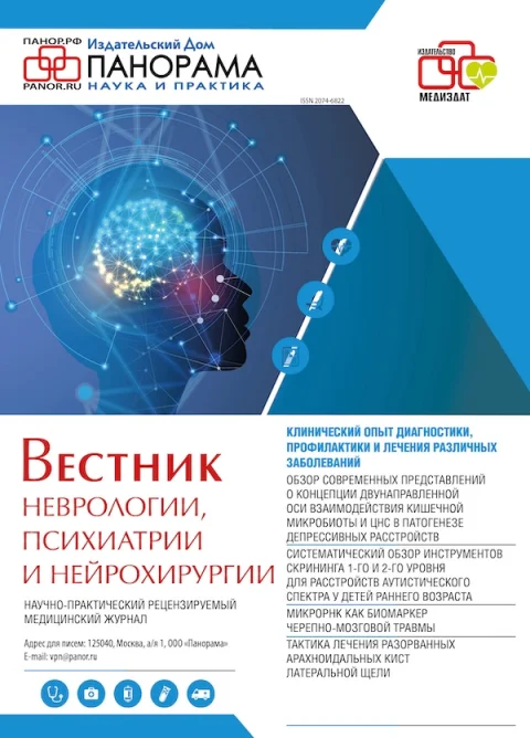 Обложка издания «ВЕСТНИК НЕВРОЛОГИИ, ПСИХИАТРИИ И НЕЙРОХИРУРГИИ»
